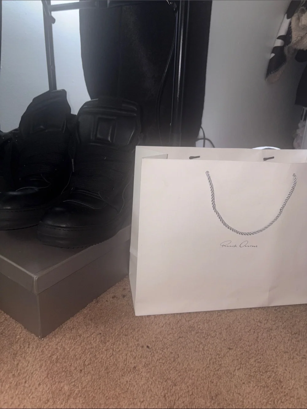 Rick Owens Black High-Top Leather Boots